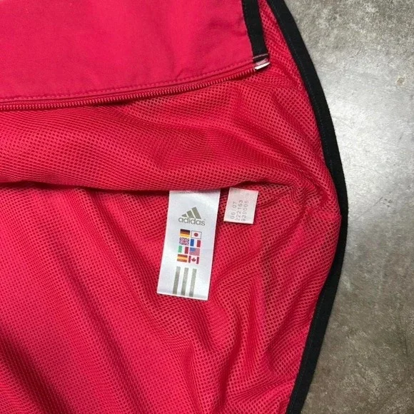 Adidas Red & Black Full Zip Y2K Windbreaker Size XL - Picture 5 of 5